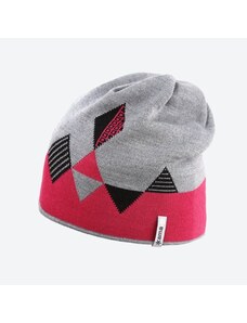 KAMA B95 Dětská pletená Merino čepice, růžová + šedá