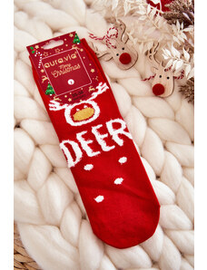 Kesi Dámské Ponožky S Vánočním Vzorem v Sob Červene