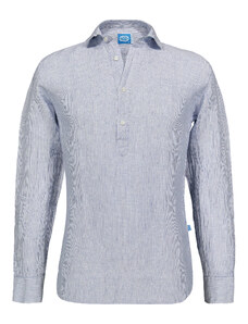 Panareha Men's Stripes Linen Popover Shirt SAMUI grey