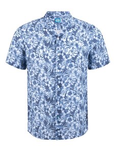 Panareha MAUI Linen Aloha Shirt blue