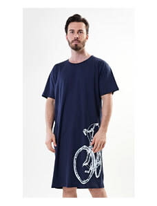 Cool Comics Pánská noční košile s krátkým rukávem Velké kolo, barva tmavě modrá, 100% bavlna