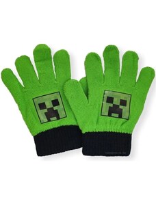 Fashion.uk Dětské pletené prstové rukavice Minecraft - zelené