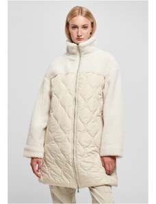 UC Ladies Dámský oversized Sherpa Quilted Coat softseagrass/white sand