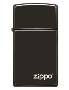 Zippo Slim High Polish Black Logo 26583