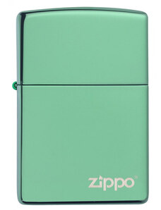 Zippo High Polish Green Logo 26585