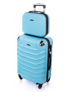 Rogal Světle tyrkysová 2 sada skořepinových kufrů "Premium" - vel. L, XL