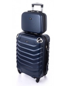 Rogal Tmavě modrá 2 sada skořepinových kufrů "Premium" - vel. L, XL