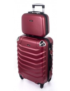Rogal Tmavě červená 2 sada skořepinových kufrů "Premium" - vel. L, XL