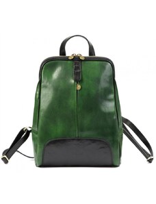 VERA PELLE Barebag Kožený zeleno-černý dámský batoh Florence