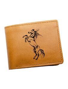 TlustyLeatherWorks Kožená peněženka s motivem HORSE 016