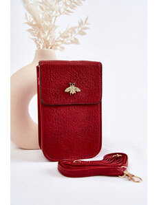 Basic Malá červená kabelka so zlatým ornamentom