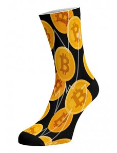 BITCOIN bavlněné potištěné veselé ponožky Walkee 37-41