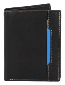 Diviley Trendová pánská kožená peněženka Mluko, černá - modrá