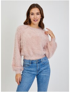 Růžový dámský svetr s balonovými rukávy ORSAY - Dámské