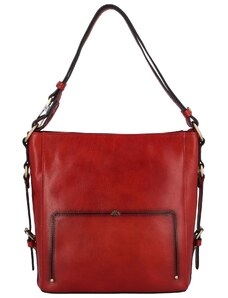 Dámská kožená kabelka přes rameno tmavě červená - Katana Oasis červená