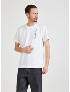 Bílé pánské vzorované tričko Calvin Klein Jeans - Pánské