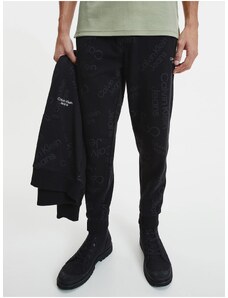 Černé pánské vzorované tepláky Calvin Klein Jeans - Pánské