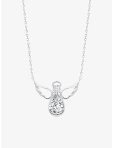 Preciosa stříbrný náhrdelník Angelic Faith, anděl, kubická zirkonie, bílý