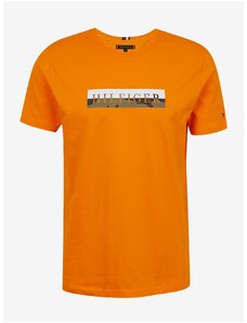 Oranžové pánské tričko Tommy Hilfiger - Pánské
