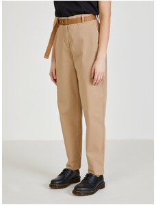 Béžové dámské kalhoty s páskem Tommy Hilfiger - Dámské