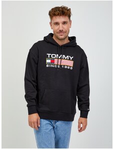 Tommy Hilfiger Černá pánská mikina s kapucí Tommy Jeans - Pánské