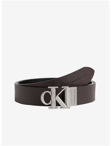 Černý pánský kožený pásek Calvin Klein Jeans - Pánské