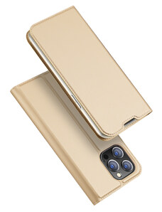 Knížkové pouzdro pro iPhone 14 Pro - DuxDucis, SkinPro Gold