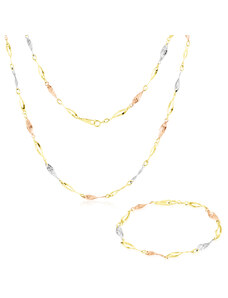 GEMMAX Jewelry Souprava zlatých šperků - náhrdelník a náramek GLKCN-04201-04211
