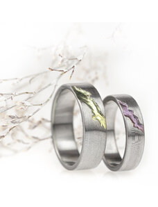 Nordwood Rings Snubní prstýnky TITANIUM COLOR CRUSH