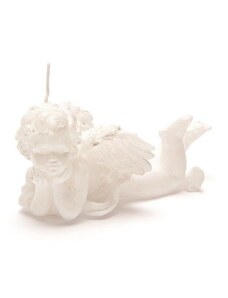 la griseo Svíčka anděl ležící bílá perleťová 7,5 cm