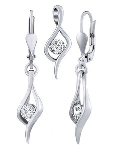 Stříbrný set šperků Brixie náušnice a přívěsek s Brilliance Zirconia SILVEGOB80236KLSW