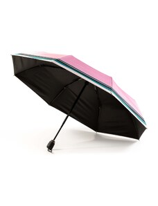 KRAGO Skládací deštník kompaktní růžový pruhovaný