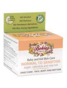 Bekley Organics Přírodní dětský krém pro normální a citlivou pokožku s arganem, měsíčkem lékařským a růží 30 ml