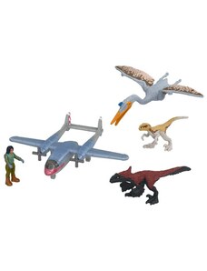 Mattel Jurský svět: Nadvláda Kayla, letadlo a 3 minidinosauři