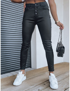 BASIC Černé "voskované" kalhoty AMBER Černá