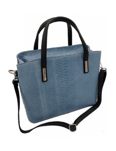 Dámská velká kožená kabelka modrá L903119