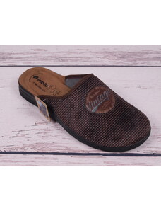 Pánské pantofle papuče bačkory Inblu BG48-43 hnědé s koženou stélkou