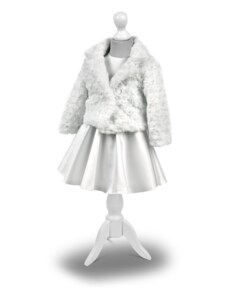 Dívčí luxusní kabátek bílá kožešinka MK29