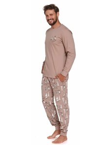 DN Nightwear Pánské pyžamo Damian hnědé