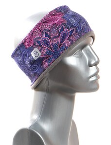 BajaDesign Zimní čelenka pro ženy, fialové mandaly + šedá
