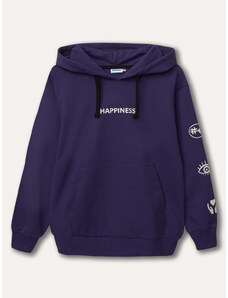 Winkiki Kids Wear Dívčí mikina s kapucí Happiness - fialová
