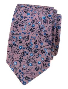 Úzká bavlněná kravata Avantgard - s květy 571-282-0