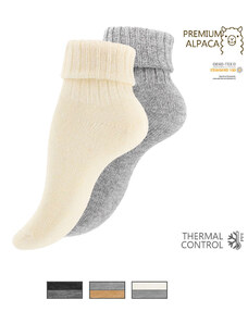 Ponožky dámské pletené s vlnou ALPAKA - 2 páry