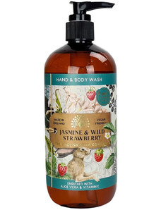 Mycí gel na ruce a tělo English Soap Company Jasmine & Wild Strawberry – jasmín a lesní jahoda, 500 ml