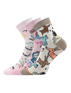 DEDOTIK dětské veselé ponožky Lonka - mix PEJSCI 25-29