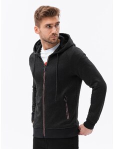 Ombre Clothing Pánská mikina na zip s kapucí - černá B1425