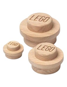 Světlá dubová sada tří věšáků LEGO Wood