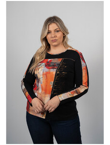 BAGORAZ BAG94123 - dámské tričko černooranžový vzor