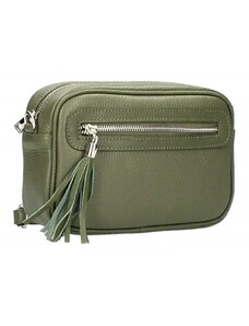 Pavioko Kožená crossbody kabelka Alessia khaki