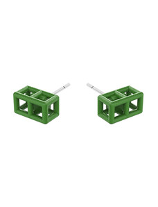 ART43D - naušnice GEO Cube S - zelené